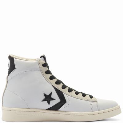 Converse Pro Leather Mid - Naisten Matalavartiset Tennarit - Valkoinen/Mustat